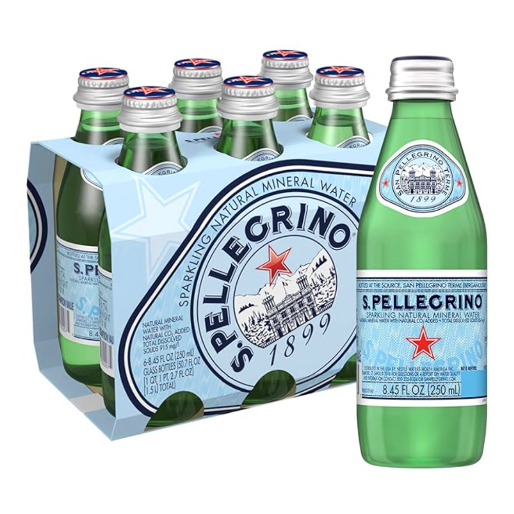 Газированная минеральная вода, 6 шт. — Стекло — 8,45 унций (250 мл)